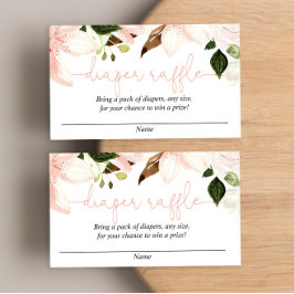 Blommigt lilies lilies babydusch, blöjkort tilläggskort