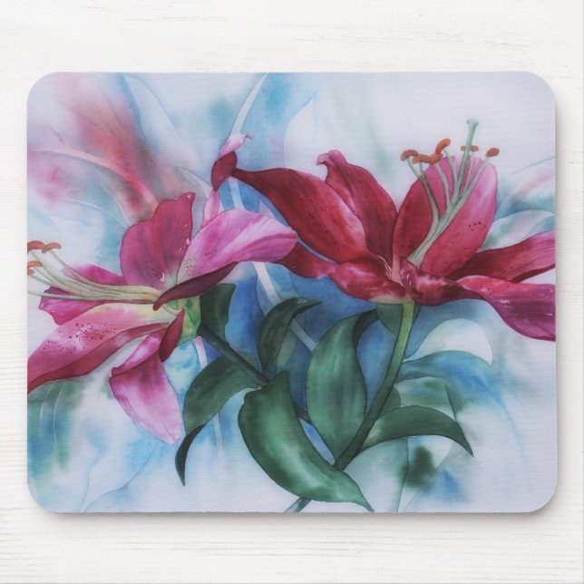 Blommigt Lily Artistic Mousepad Musmatta (Framsidan)