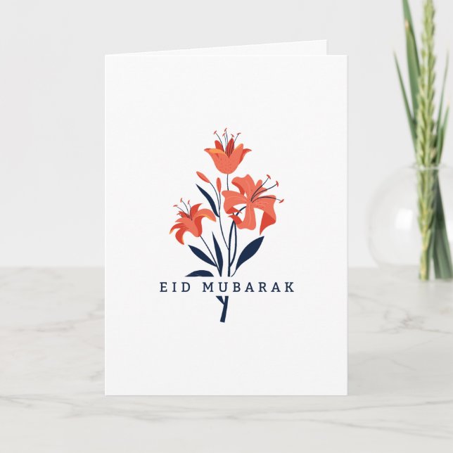 Blommigt Lily Eid | Födelsedag | Mors dag osv. Kort (Framsida)