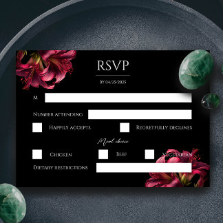 Blommigt Lily Mörk Gotham Bröllop OSA Card