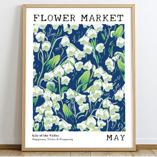 Blommigt Lily of the Valley May Birth Flower Marke Poster