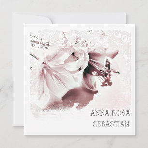 *~* Blommigt Lily Ornate AR12 QR PHOTO OSA Bröllop Inbjudningar