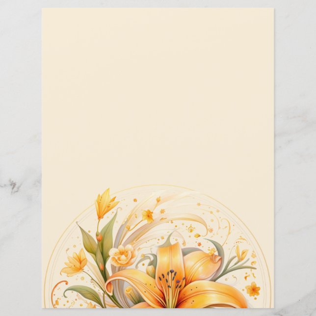 Blommigt Lily Stationery (Framsida)