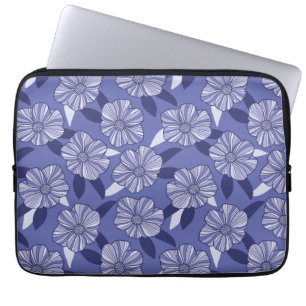 Blommigt Line Art Laptop Fodral