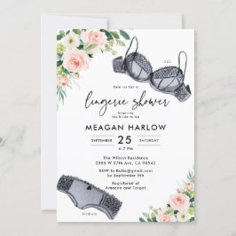 Blommigt Lingerie Shower Lingerie Party-inbjudan Inbjudningar