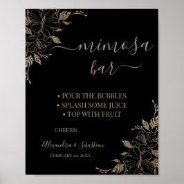 Blommigt Linjer Mimosa Pub Möhippa-tecken Poster