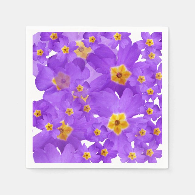 Blommigt Linjer Napkins Pappersservett (Framsidan)