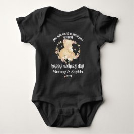 Blommigt Lioness och Unge Anpassat namn Mors dag T Shirt