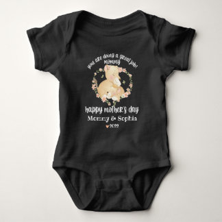 Blommigt Lioness och Unge Anpassat namn Mors dag T Shirt