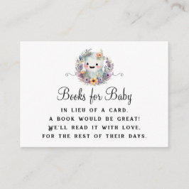Blommigt Little Boo Ghost Baby Shower Bok-begäran Tilläggskort
