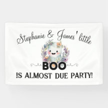 Blommigt Little Boo Halloween Baby Shower Banner