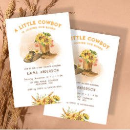 Blommigt Little Cowboy Western Rodeo Baby Shower Inbjudningar