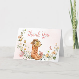 Blommigt Little Cowgirl Baby Shower Tack Kort