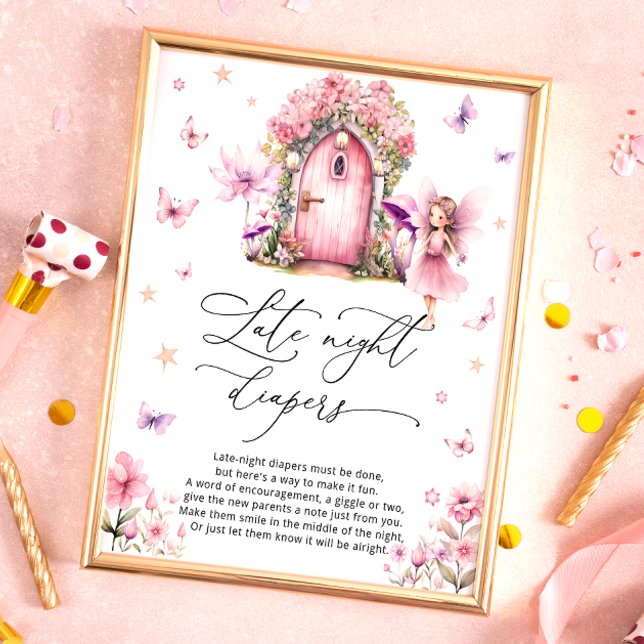 Blommigt Little Fairy Garden Late Night Diaper Gam Poster (Skapare uppladdad)