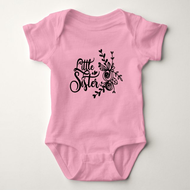 Blommigt Little Sister T Shirt (Framsida)