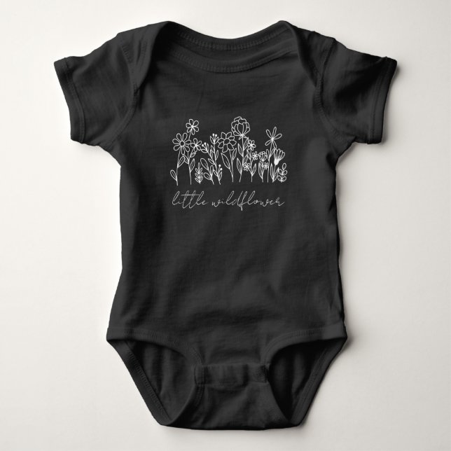 Blommigt Little Wildblomma Baby T Shirt (Framsida)