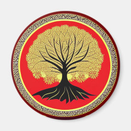 Blommigt Livets träd Magnet