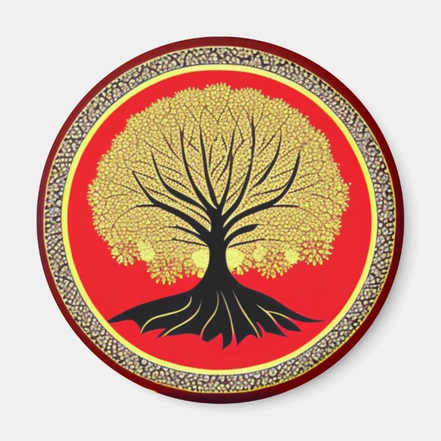 Blommigt Livets träd Magnet (Framsidan)