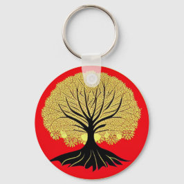 Blommigt Livets träd Nyckelring