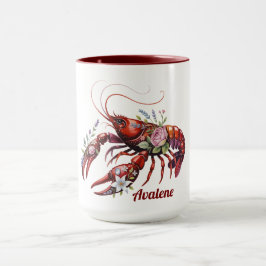 Blommigt Lobster Kräftor Art Mugg
