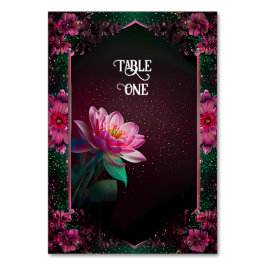 Blommigt Lotus Bröllop Suite | Starry Night Romant Bordsnummer