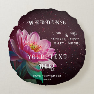 Blommigt Lotus Bröllop Suite | Starry Night Romant Rund Kudde