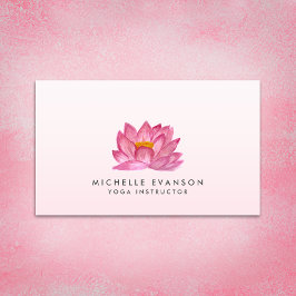 Blommigt Lotus Elegant Yoga Instructor  Rosa Visitkort