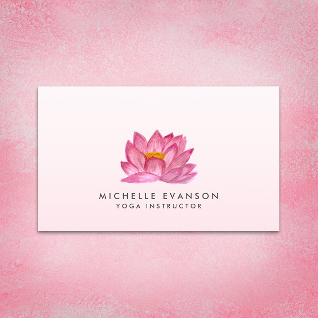 Blommigt Lotus Elegant Yoga Instructor  Rosa Visitkort (Skapare uppladdad)