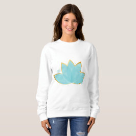 Blommigt Lotus Seafoam Blue & Faux Guld T Shirt