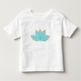 Blommigt Lotus Seafoam Blue & Faux Guld T Shirt