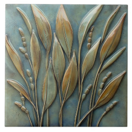 Blommigt & Löv botaniska Faux Relief Kakelplatta