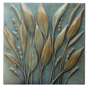 Blommigt & Löv botaniska Faux Relief Kakelplatta