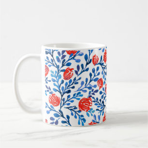 Blommigt Löv: Sömlös natur Mönster Kaffemugg