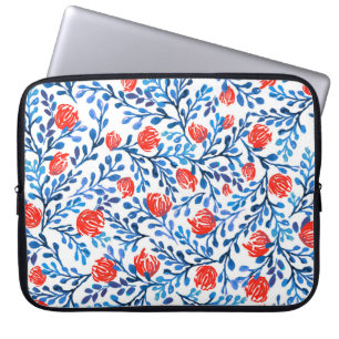 Blommigt Löv: Sömlös natur Mönster Laptop Fodral