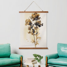 Blommigt Löv Vattenfärgsbild