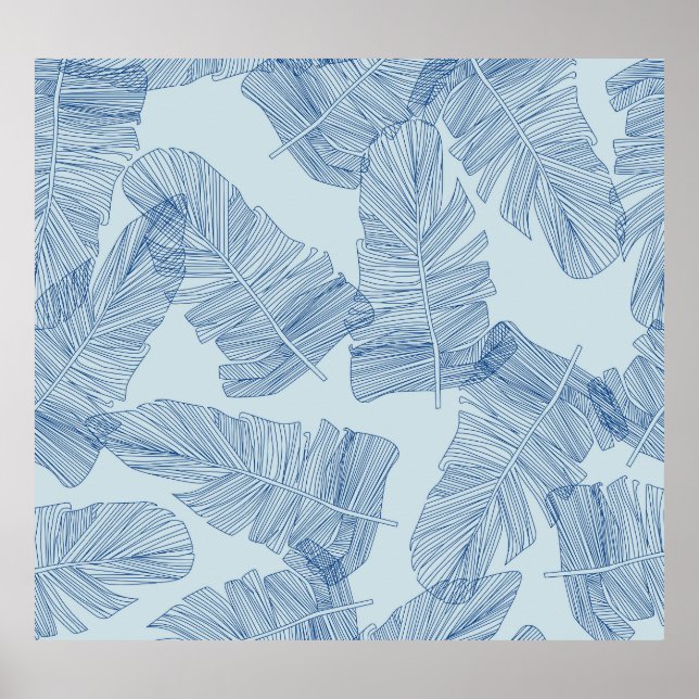 Blommigt Lövs: Illustrationer av Vintage Line. Poster (Framsidan)