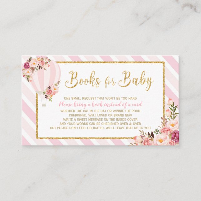 Blommigt Luftballong Ta med Bok Tilläggskort (Framsida)