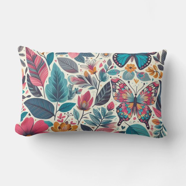 Blommigt Lumbarkudde (Framsida)