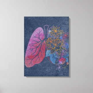 Blommigt lungor anatomy canvas art