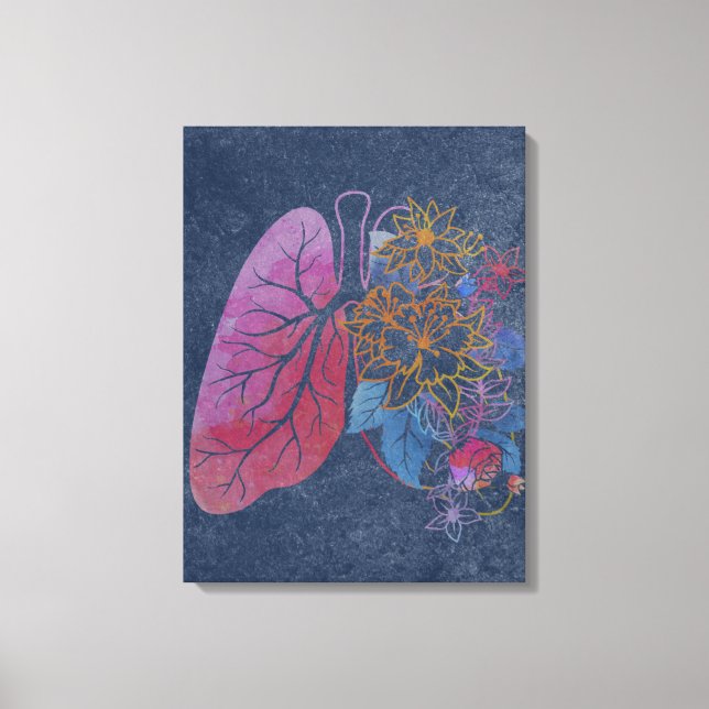 Blommigt lungor anatomy canvas art (Framsida)
