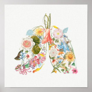 Blommigt Lungs Poster