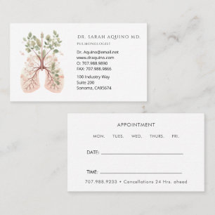 Blommigt Lungs Pulmonolog Respiratorisk terapi Visitkort