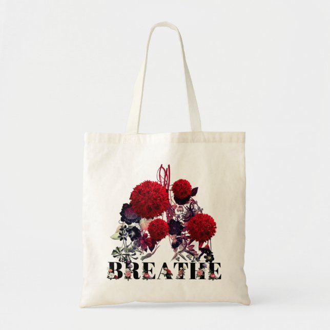 Blommigt Lungs Tote Bag Tygkasse (Framsidan)