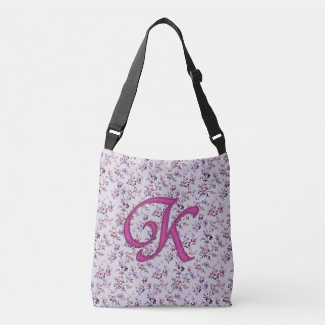 Blommigt Luxury Monogram K Axelväska (Framsida)