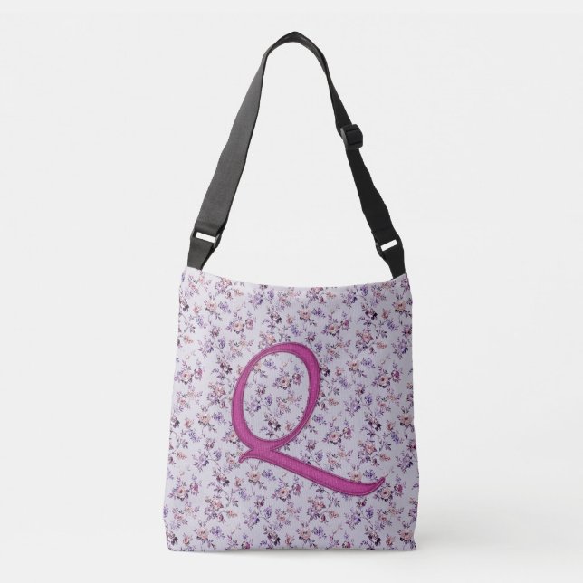 Blommigt Luxury Monogram Q Axelväska (Framsida)