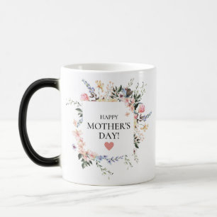 Blommigt Lycklig Mors dag Gift för MAMMA Magisk Mugg