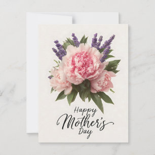 Blommigt "Lycklig Mors dag" Hälsning Vykort