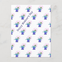 Blommigt Lycklig Mors dag Vykort