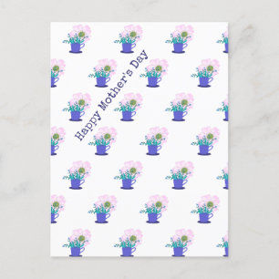 Blommigt Lycklig Mors dag Vykort