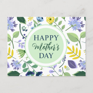 Blommigt Lycklig Mors dag Vykort